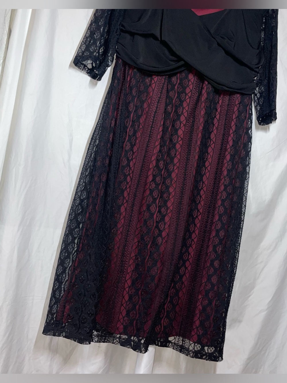 Kiyonna Red & Black Lace A-line Dress Size 2X Women's - Picture 3 of 15